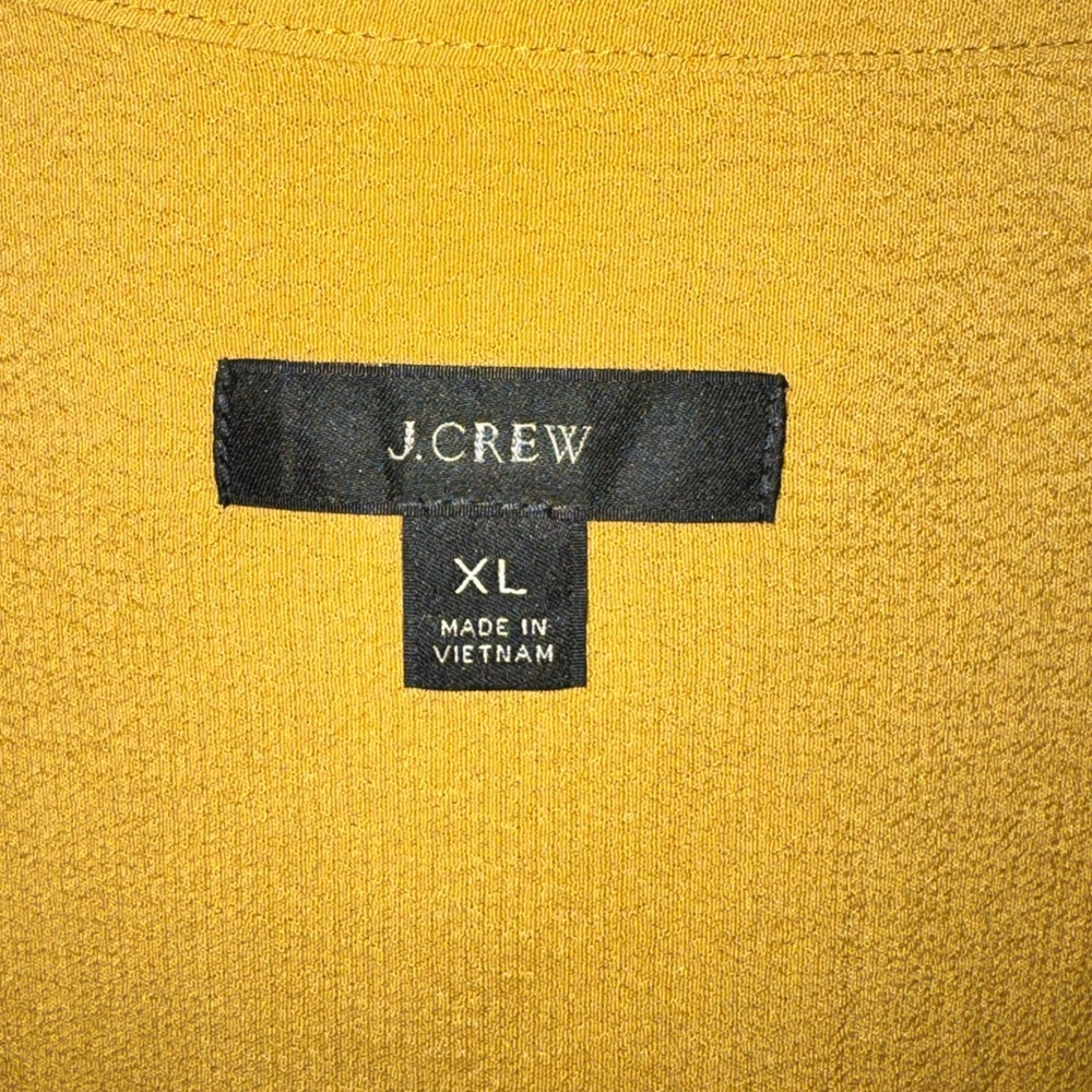 J. Crew Mustard Yellow Short Sleeve V-Neck Blouse - Picture 4 of 4